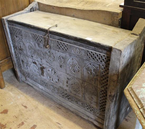 An Indian carved and silvered chest